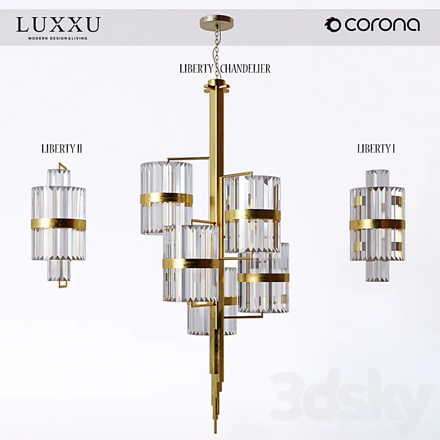 LUXXU LIBERTY CHANDELIER LIBERTY I- II WALL 3ds Max