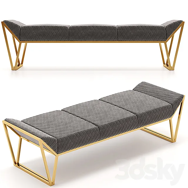 Luxxu Prisma Ottoman Luxury Bench 3ds Max