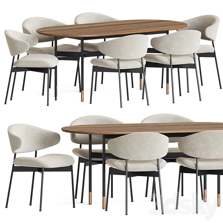 Luz Chair Harri Table Dining Set 3DS Max