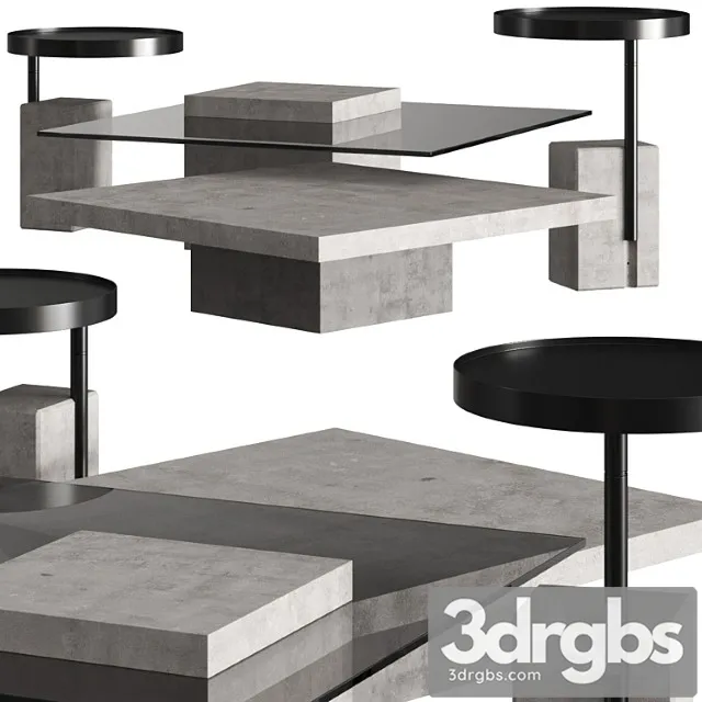 Lyon beton singleton & twist coffee tables 2 3dsmax Download