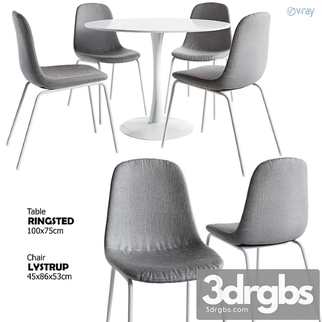 Lystrup chair + ringsted table 3dsmax Download