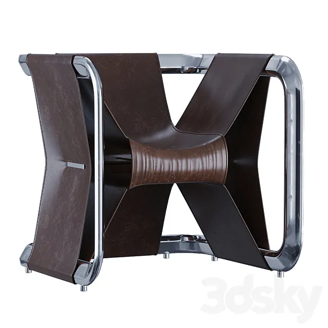 M Chair Fauteuils RILUC Acier Cuir MOM 3ds Max