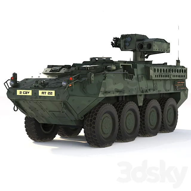 M1134 ATGM Stryker 2008 3dsMax Model