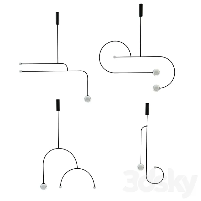 Ma Mobile Chandelier Collection 3DS Max Model