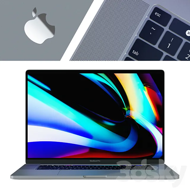 MacBook Pro 16 Silver and Space Gray 3DS Max Model