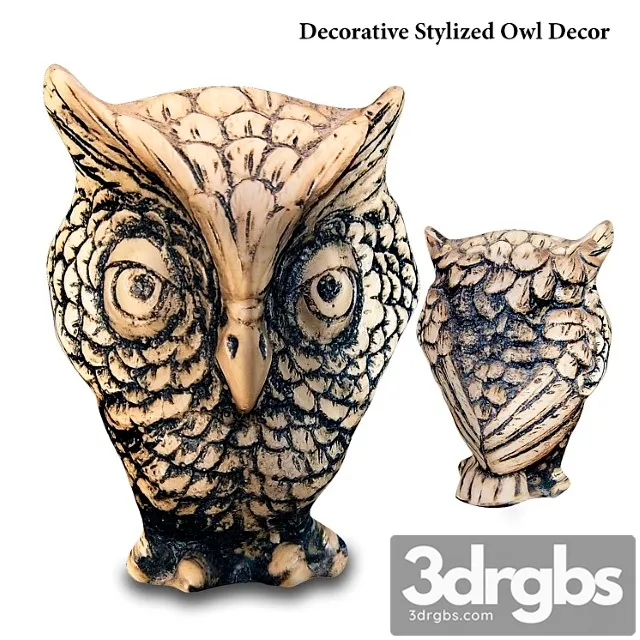 Macespace – decorative stylized owl decor 3dsmax Download