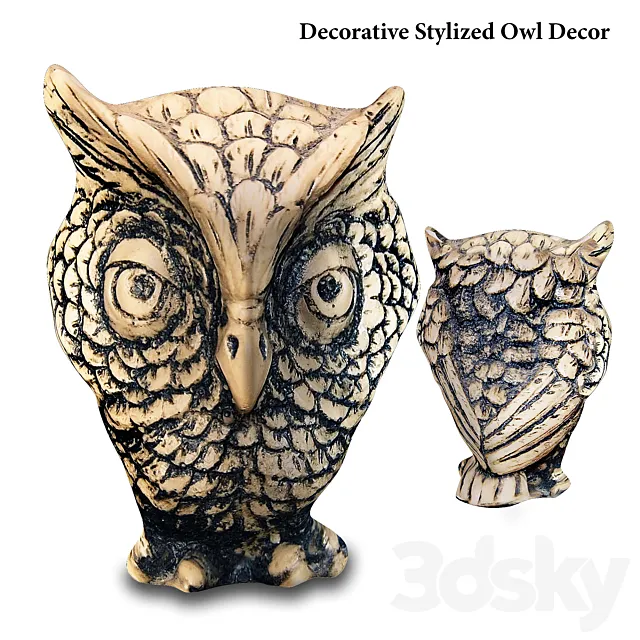 MaceSpace – Decorative Stylized Owl Decor 3DSMax File
