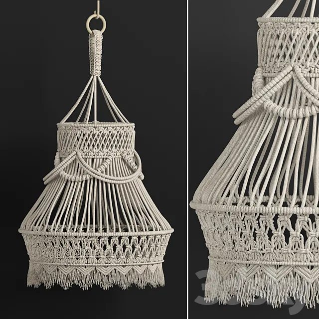 macrame chandelier 01 3ds Max