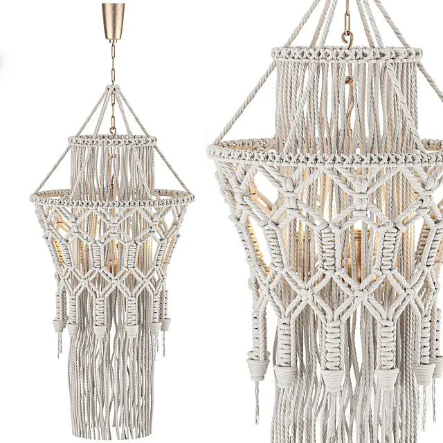 Macrame chandelier 2 3ds Max