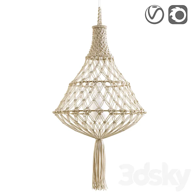 Macrame lampshade INDILA 3ds Max