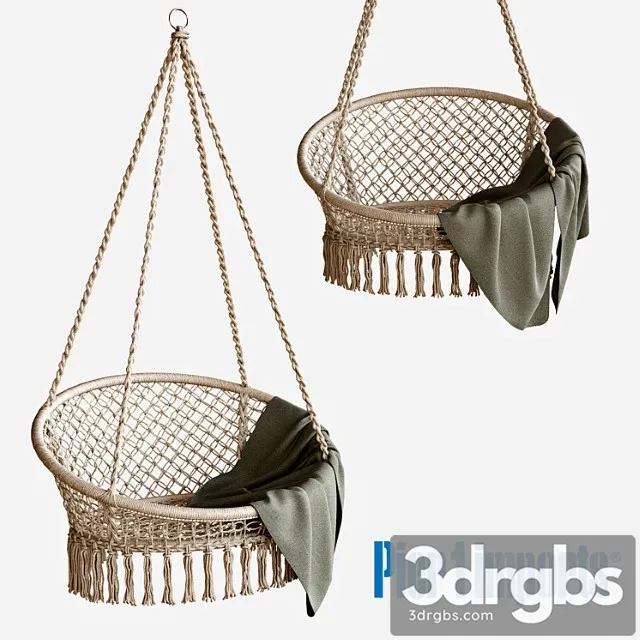 Macrame natural hanging saucer chair 2 3dsmax Download
