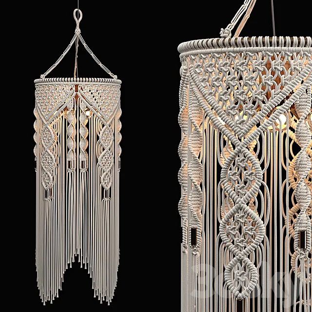 Macrame Pendant Light -2 3DS Max Model