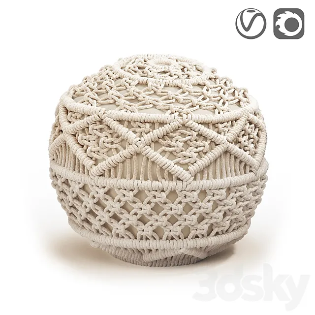 Macramé pouf Lambi 3ds Max