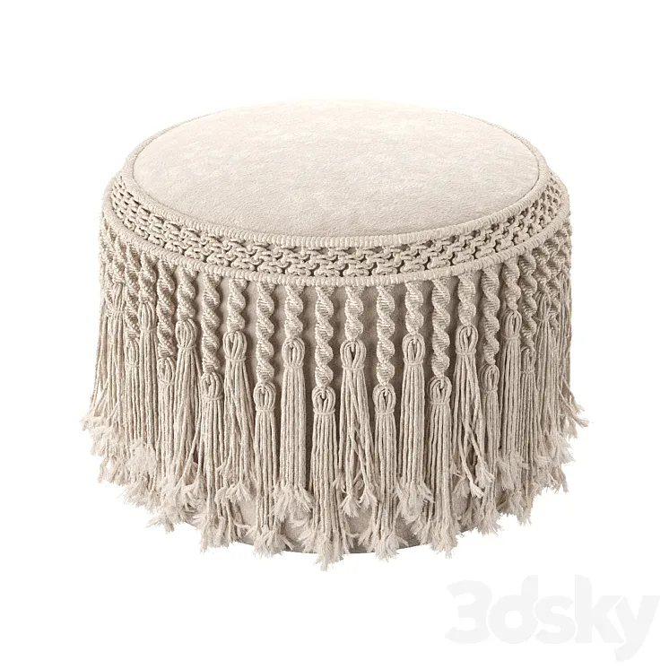 Macrame pouf Pretty Bird 3DS Max