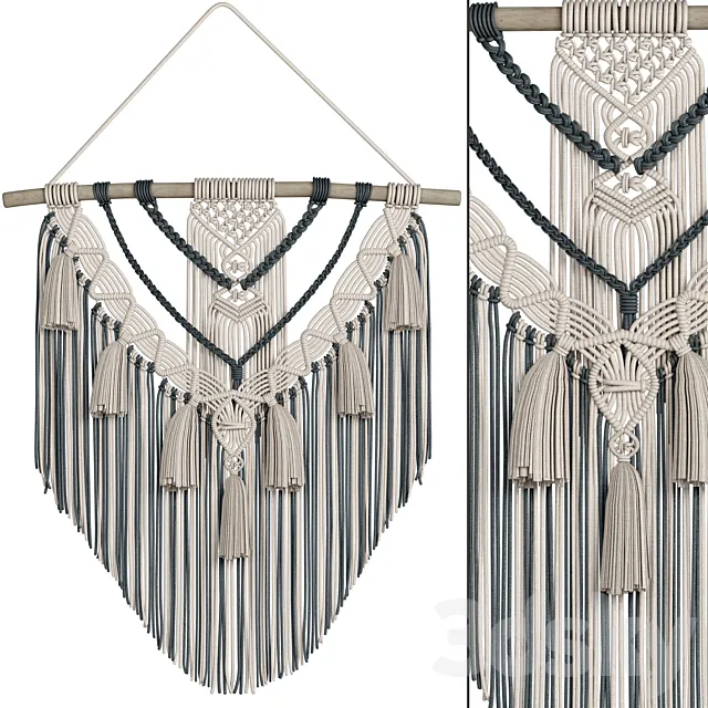 macrame wall decor set02 3ds Max