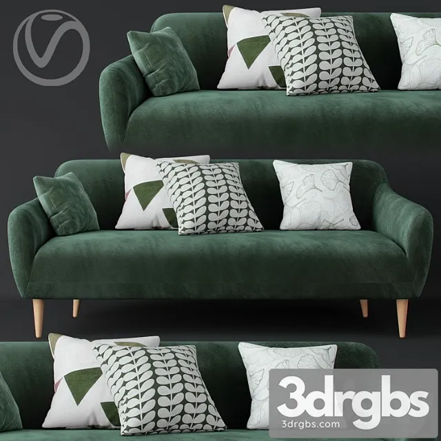 Macy green velvet sofa 2 3dsmax Download