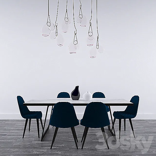 Mad dining chair and table 3ds Max