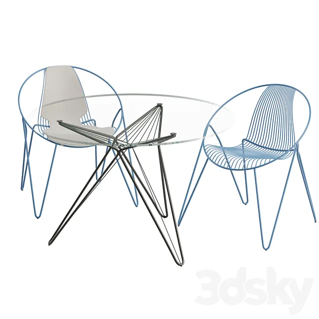 MADAME O Chairs and Table 3ds Max