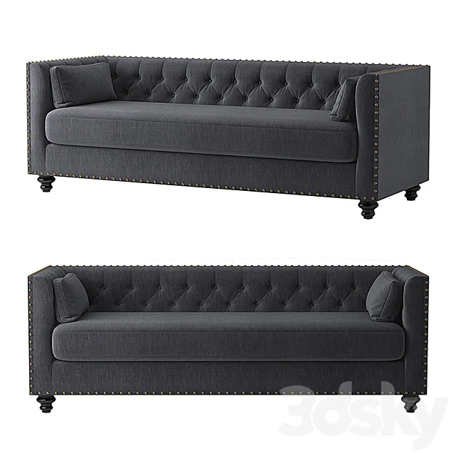 Madeline Chesterfield 3 Seater Sofa. Brosa Furniture. 3DSMax File