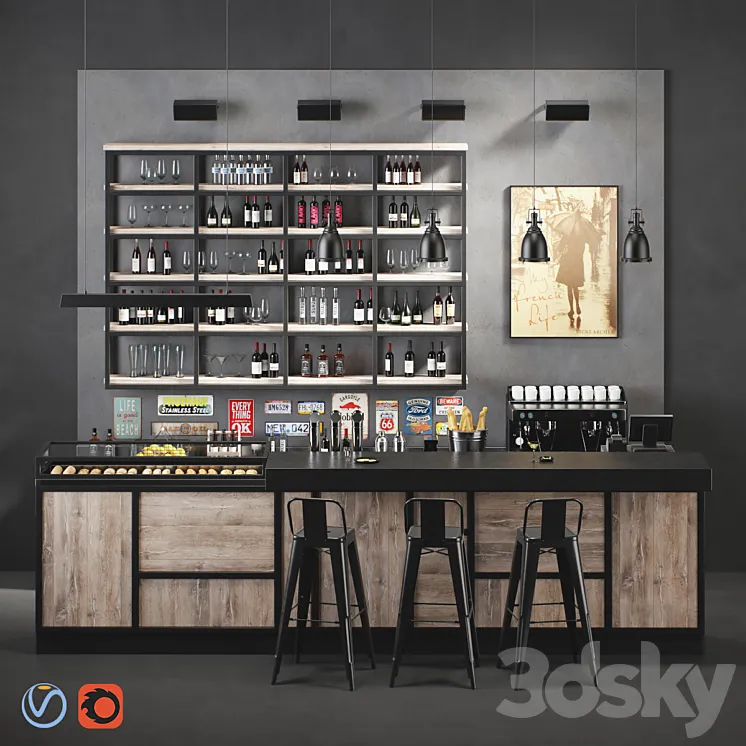 Madison bar 3DS Max