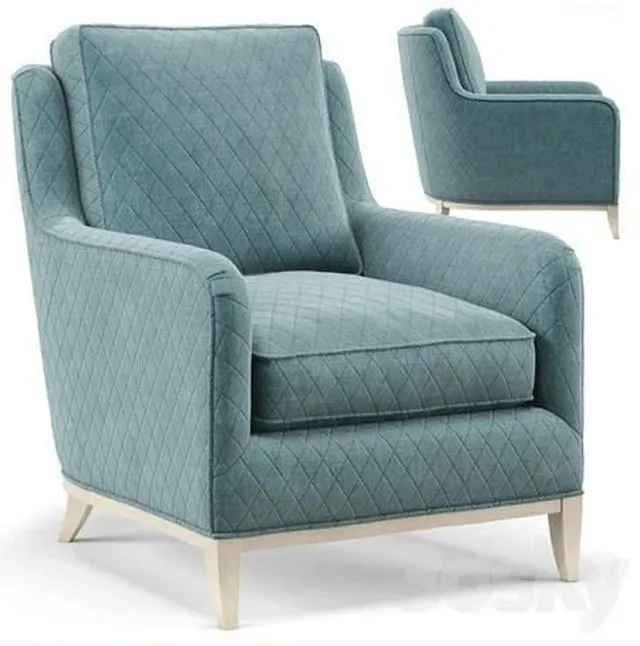 Madison Coastal Diamond Teal Milk Paint Armchair 3dsMax Model