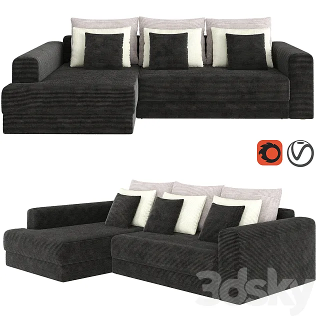 Madison Corner Sofa Bed 3ds Max