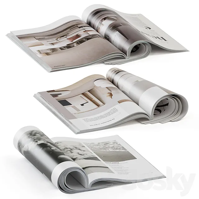 magazines rolled 3DSMax File