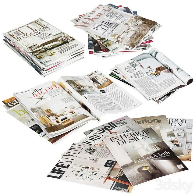 Magazines stacks 3dsMax Model