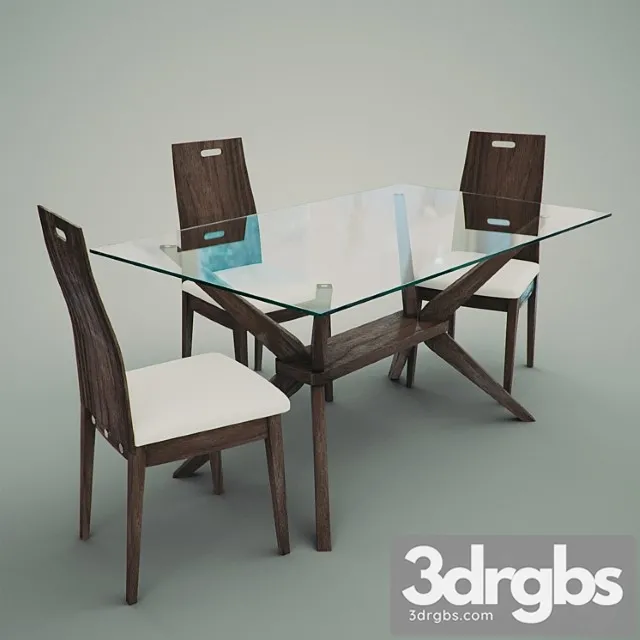Magna 5-piece dining set with haline chairs 2 3dsmax Download