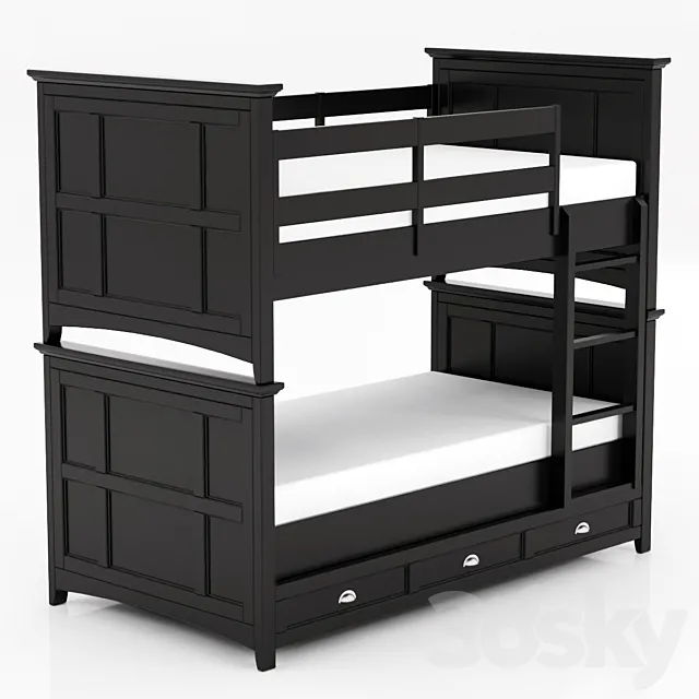 Magnussen Home Bennett Black Bunk Bed 3ds Max