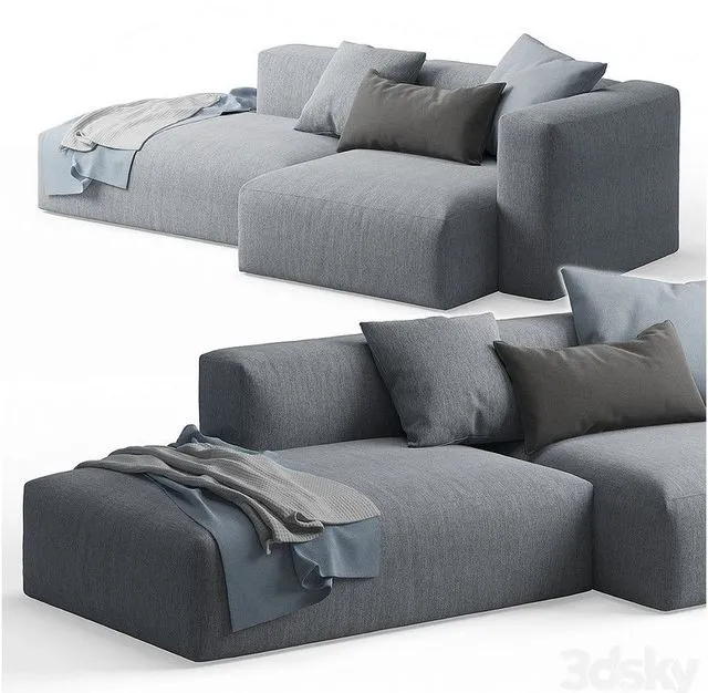 Mags Soft Corner Lounge Sofa by HAY (grey) 3dsMax Model