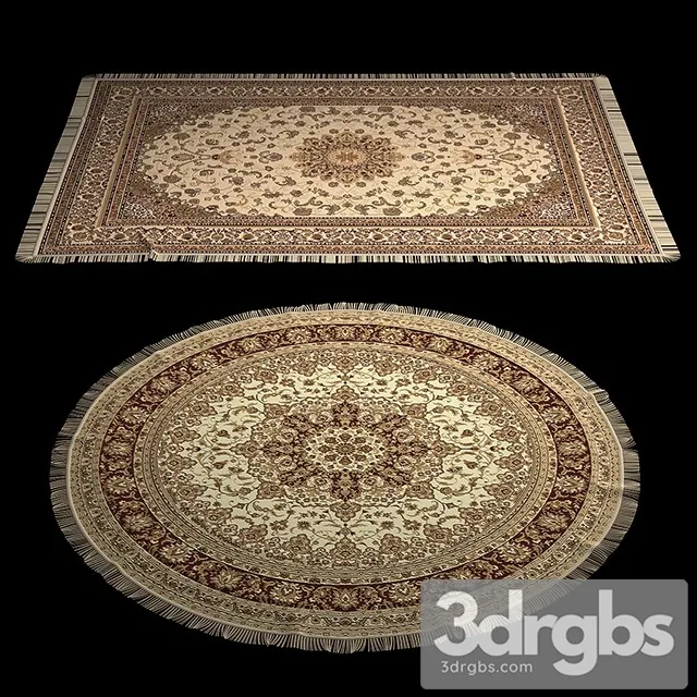 Mahal Hand Knotted Round Rug 3dsmax Download