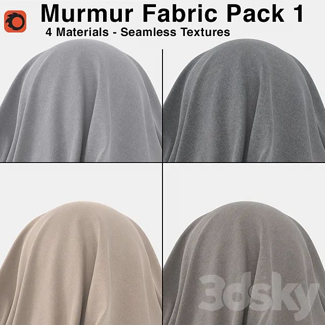 Maharam – Murmur Fabric – Pack 1 (4 Seamless Materials) 3ds Max