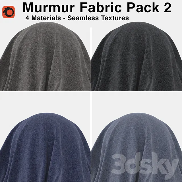 Maharam – Murmur Fabric – Pack 2 (4 Seamless Materials) 3ds Max