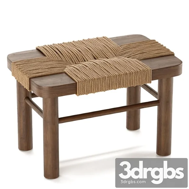 Mahogany woden rope stool