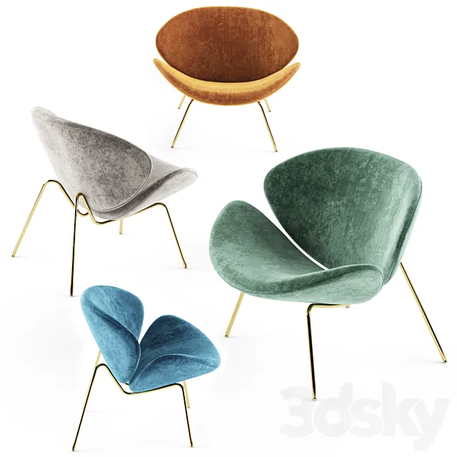 Major velvet armchair 3ds Max