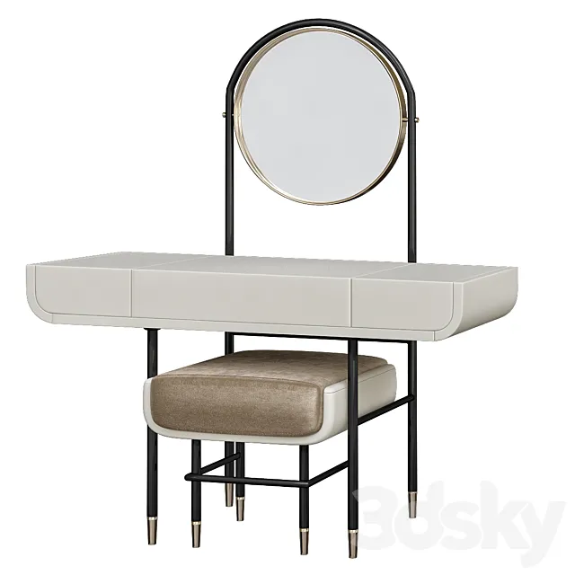 MAKE UP Mirror Work Table with 3DS Max Model