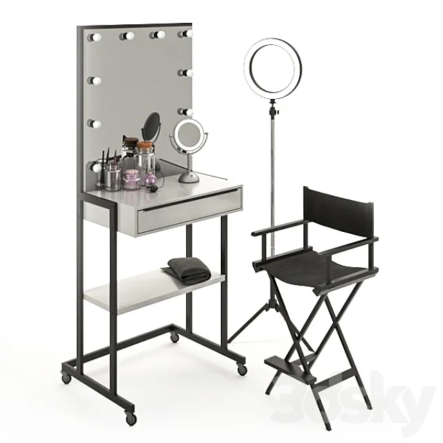 Makeup artist table 3ds Max