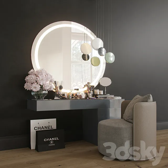 MakeUP Dressing Table Decorative Set Set_02 3DS Max Model