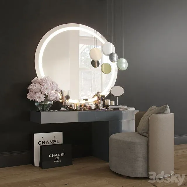 MakeUP Dressing Table Decorative Set Set_02 3dsMax Model