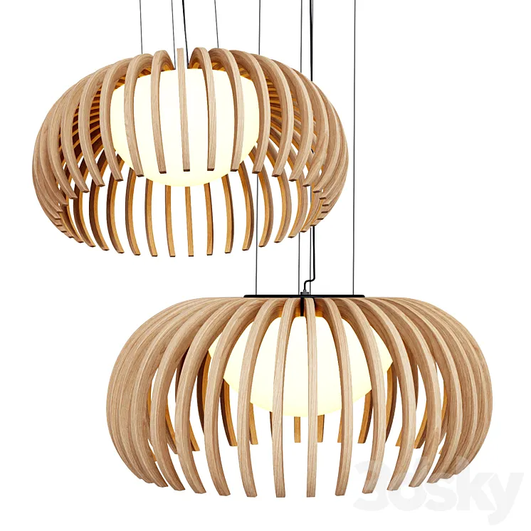 Makris Bollicina Wood Lamps 3DS Max