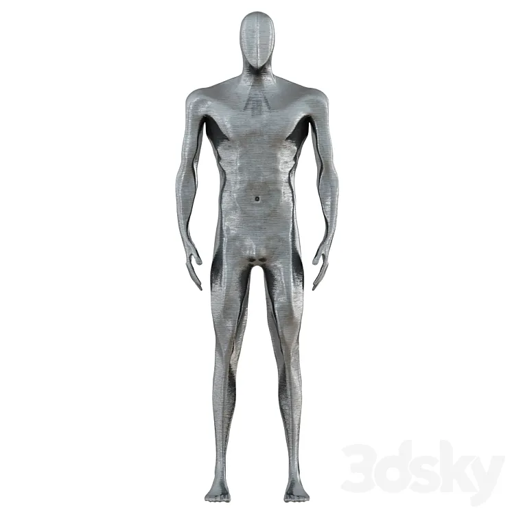 Male figurine made of metal 3DS Max