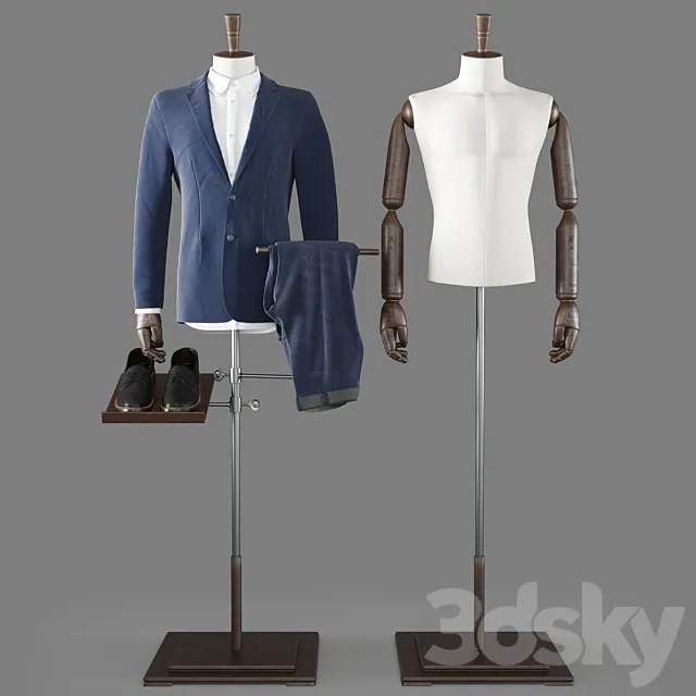 male mannequin in suit 3ds Max