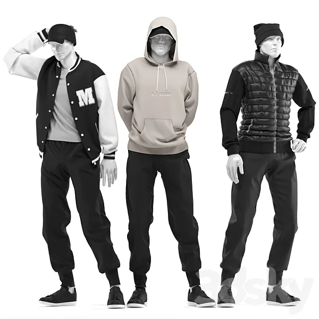 male mannequins with clothes_0.5 3DS Max Model