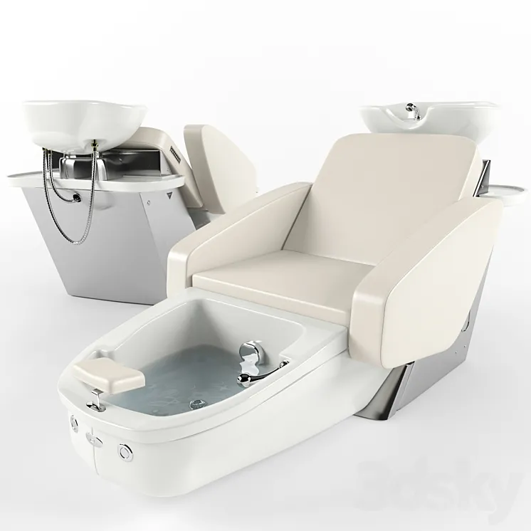 Maletti Mercury Air Massage wash unit with pedicure bowl 3DS Max