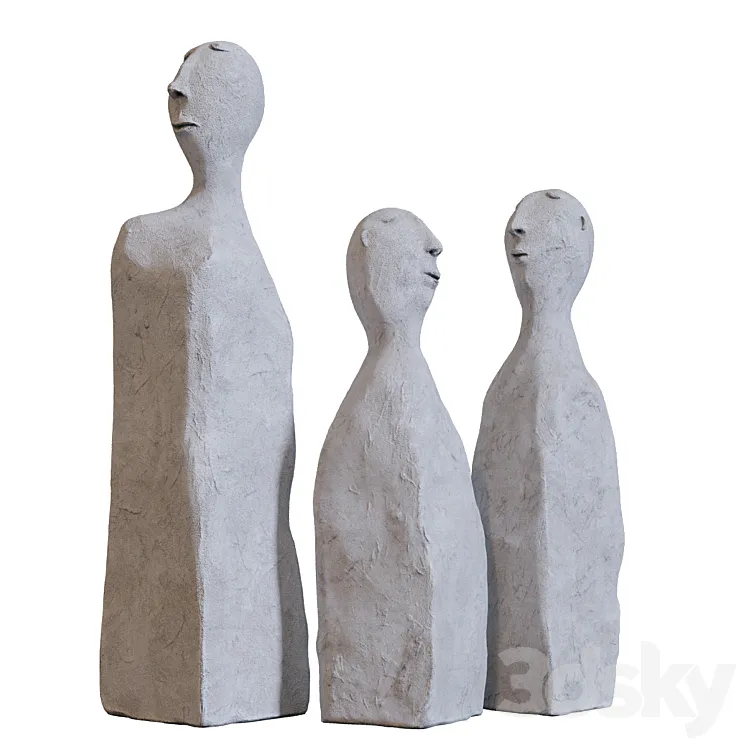 Man – a sculpture of cement 3DS Max