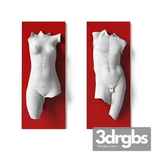 Man and woman torso wall panel