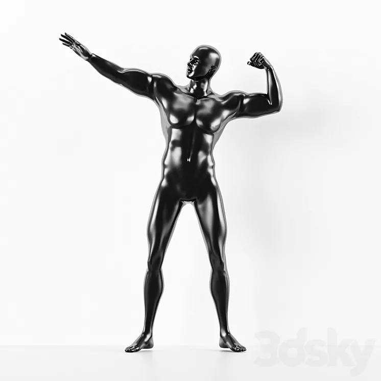 Man Muscle Pose Mannequin 3DS Max Model