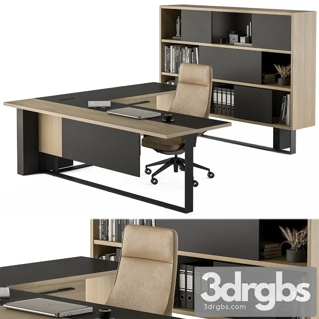 Manager Desk Set Office Furniture 359 3dsmax Download