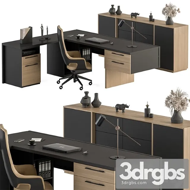 Manager desk set – office furniture 364 2 3dsmax Download